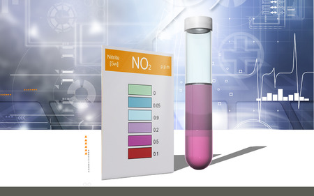 Digital illustration of nitrite test in colour backgroundの写真素材