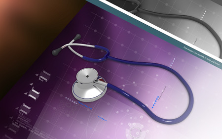 Digital illustration  of stethoscope  in colour backgroundの写真素材