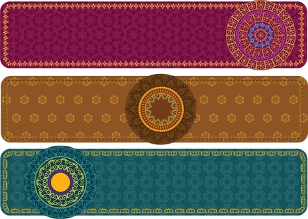 Colorful Henna Mandala Banners, very elaborate and easily editableのイラスト素材