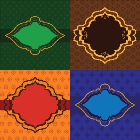 Colourful Henna Framesのイラスト素材