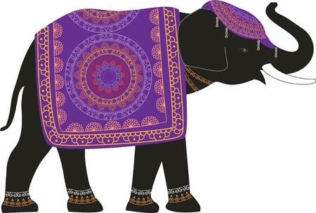 Decorated Indian Elephantのイラスト素材
