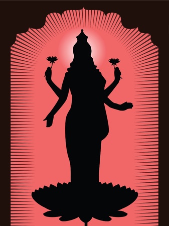 Hindu God Lakshmiのイラスト素材