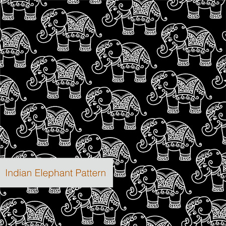 Decorative Indian Elephant patternのイラスト素材
