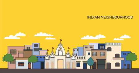 Indian / South east asian town skyline.のイラスト素材
