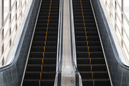 Escalator in the train station. Escalator in the station.