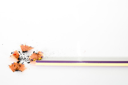 Pencil with sharping shavingsの写真素材