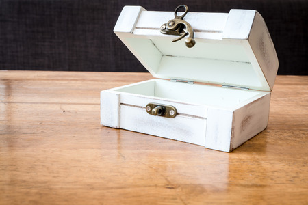 Vintage white wooden boxの写真素材