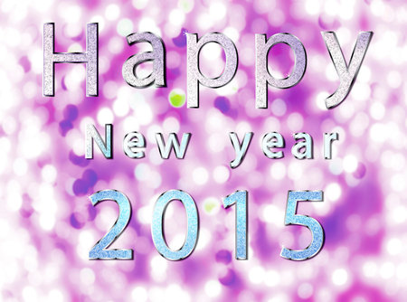 2015 Happy New Year Text on Bokeh background