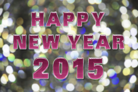 2015 Happy New Year Glamorous Sparkling Text on Bokeh backgroundの写真素材
