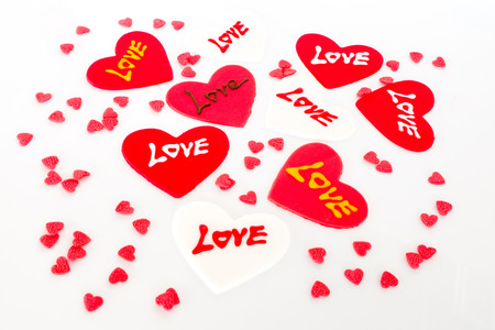 heart shape background from icing candy, for valentineの写真素材
