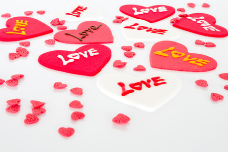 heart shape background from icing candy, for valentineの写真素材