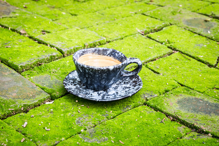 Espresso coffee in the clay Museumの写真素材