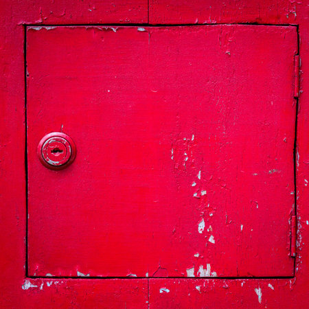 Vintage grunge red wooden locker