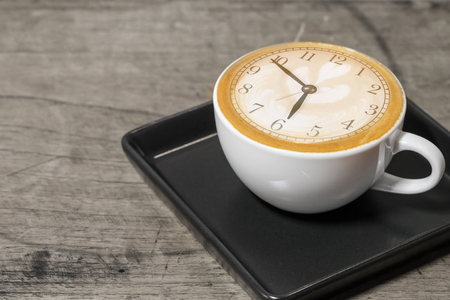 Cup of coffee with beautiful Latte artの写真素材