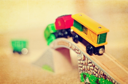 Trainset on trackの写真素材