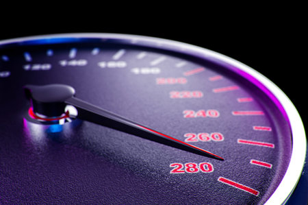 3d rendering Speed meter high speed.