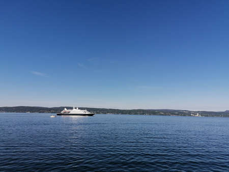 boat on the sea on a sunny dayの写真素材