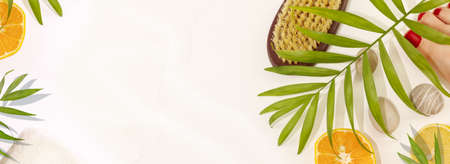 Wellness spa relax banner for foot careの写真素材