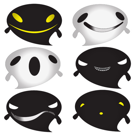 Set of funny Halloween cartoons, cute ghost , vector Illustrationのイラスト素材