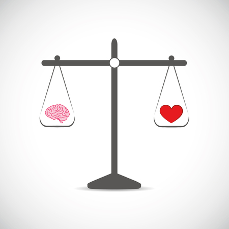 brain and hearth in balance vector illustrationのイラスト素材