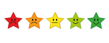 rating stars feedback red to green vector illustration EPS10のイラスト素材