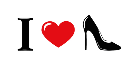 I love red high heels fashion vector illustration EPS10のイラスト素材