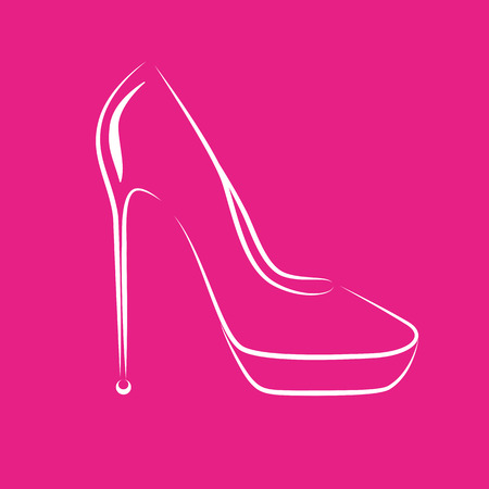 pink high womens shoe high heel fashion vector illustration EPS10のイラスト素材