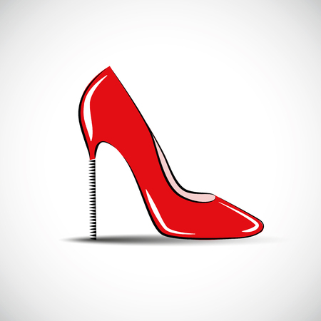 red high womens shoe high heel fashion vector illustration EPS10のイラスト素材