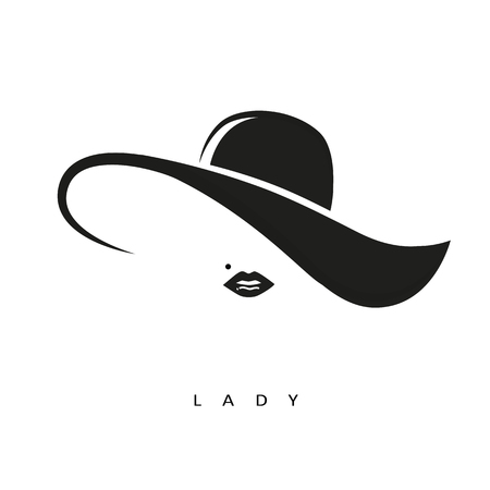sexy lady with black hut vector illustration EPS10のイラスト素材