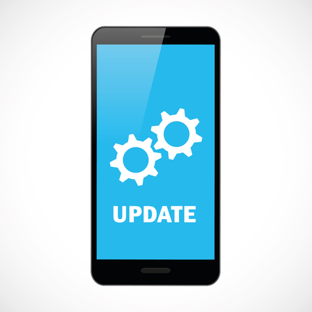 update updating software app smartphone gears vector illustration EPS10のイラスト素材