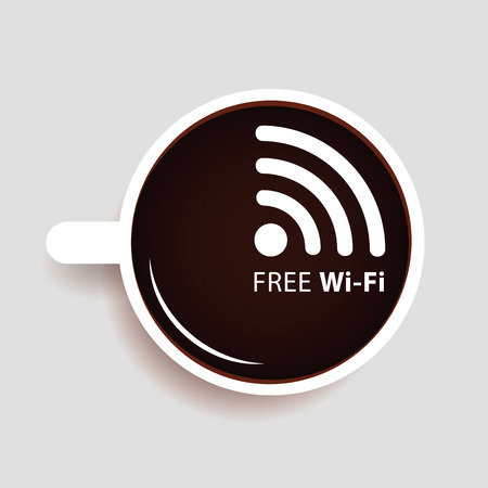 free Wi-Fi symbol in a coffee cup vector illustration EPS10のイラスト素材