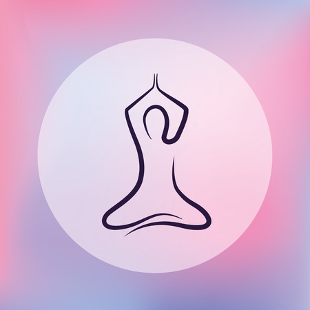 meditation relaxation harmony colorful pink background vector illustration EPS10のイラスト素材