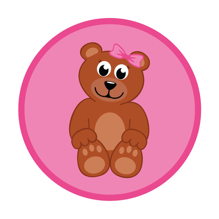 brown teddy bear baby gilr vector illustration EPS10のイラスト素材
