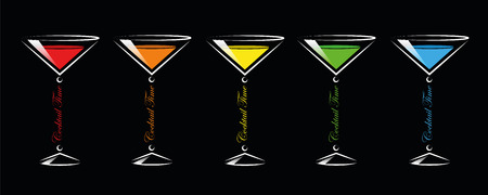 colorful cocktail party glasses set vector illustration EPS10のイラスト素材