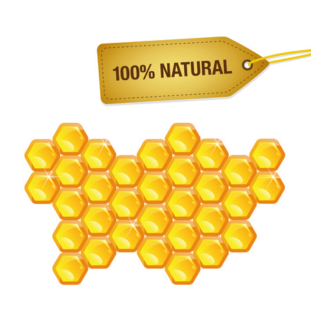 100 percent natural honey wax vector illustration EPS10のイラスト素材