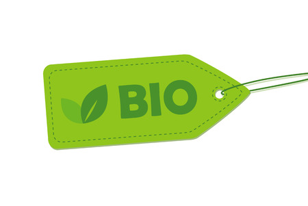 green organic paper label bio vector illustration EPS10のイラスト素材
