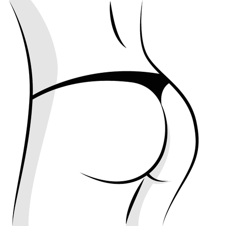 Sexy female butt black and white vector illustration EPS10のイラスト素材