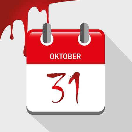 calender on halloween with blood vector illustration EPS10のイラスト素材