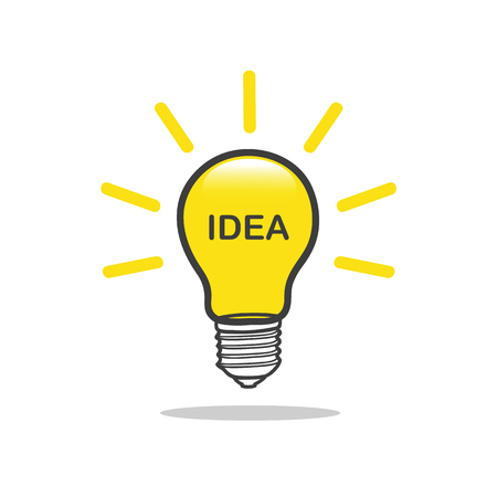 light bulb idea sing yellow vector illustration EPS10のイラスト素材