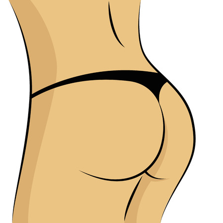 Sexy woman ass black underware vector illustration EPS10のイラスト素材