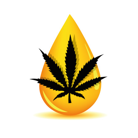 silhouette medicine cannabis oil drop vector illustration EPS10のイラスト素材