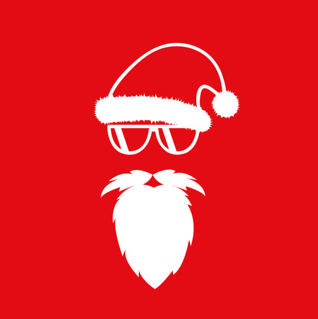 hipster Santa Claus with cool glasses red background vector illustartion EPS10のイラスト素材