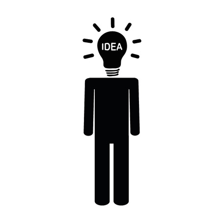 light bulb head businessman pictogram vector illustration EPS10のイラスト素材