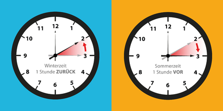 clock switch to summer time and to winter time set vector illustration EPS10のイラスト素材