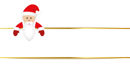Santa Claus in red clothes gold white banner vector illustration EPS10のイラスト素材