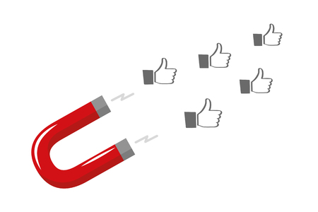 attracting likes with magnet vector illustartion EPS10のイラスト素材