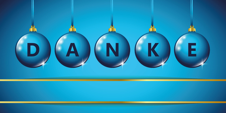 blue Christmas bauble thank you blue background vector illustration EPS10のイラスト素材
