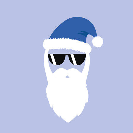 Hipster Santa Claus with cool beard and sunglasses Merry Christmas card design vector illustration EPS 10のイラスト素材