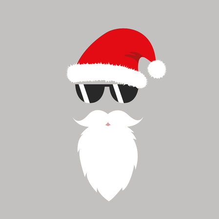 hipster Santa Claus mask with sunglasses vector illustartion EPS10のイラスト素材
