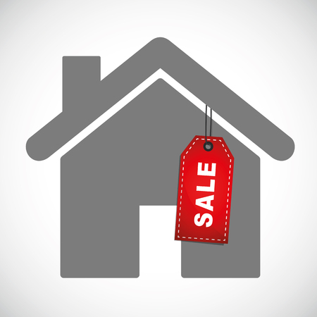 home for sale red label vector illustration EPS10のイラスト素材